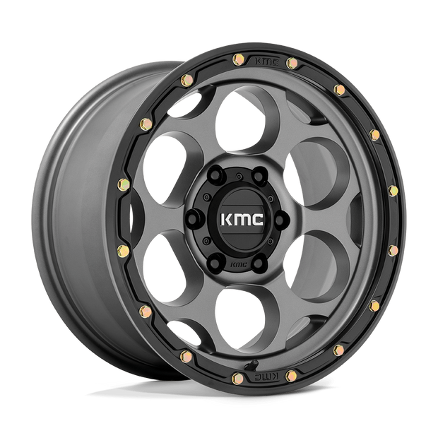KMC Wheels KM541 Dirty Harry 18x8.5 Satin Gray w/Black Lip 18mm ET 66.06mm CB 6x114.3