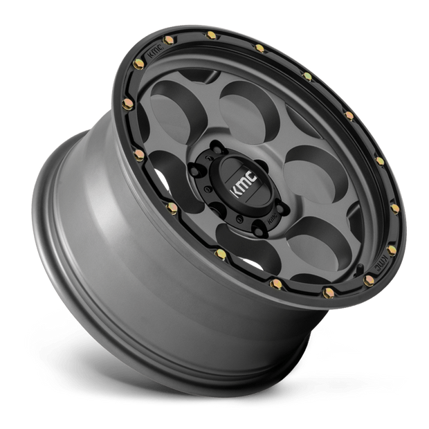 KMC Wheels KM541 Dirty Harry 18x8.5 Satin Gray w/Black Lip 18mm ET 66.06mm CB 6x114.3