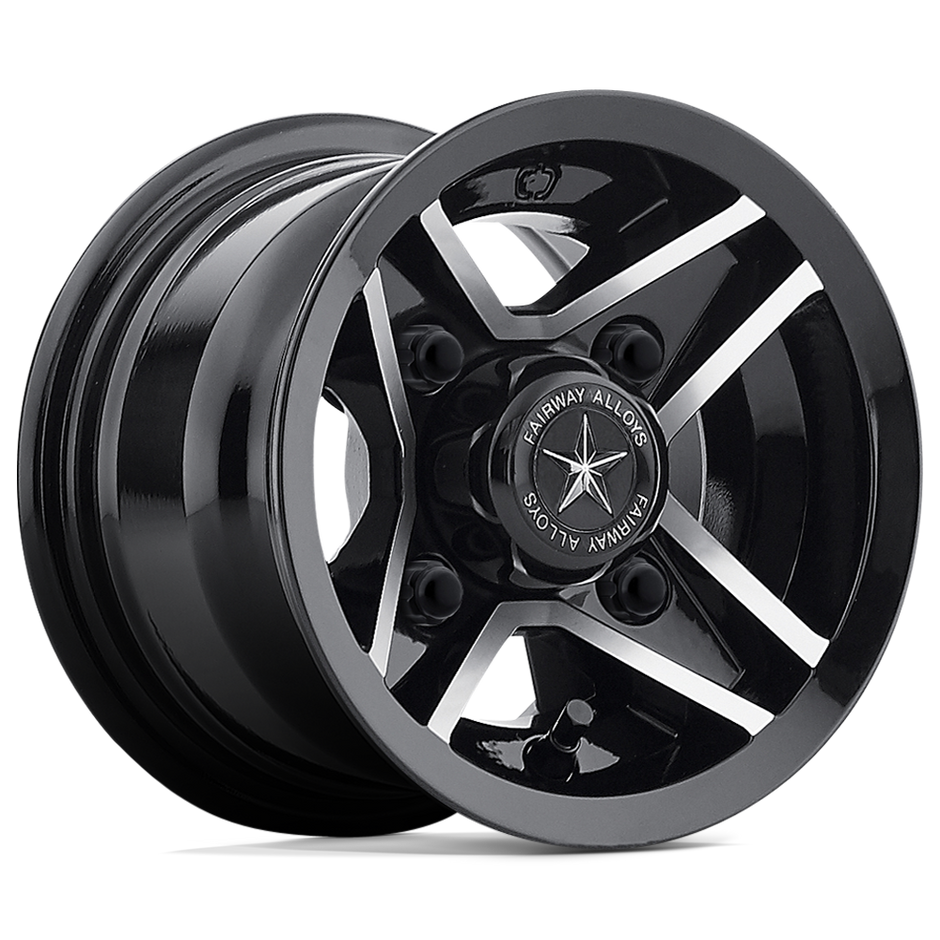 Fairway Alloys FA127 Divot 8x7 Gloss Black Machined 0mm ET 70.7mm CB 4x101.6