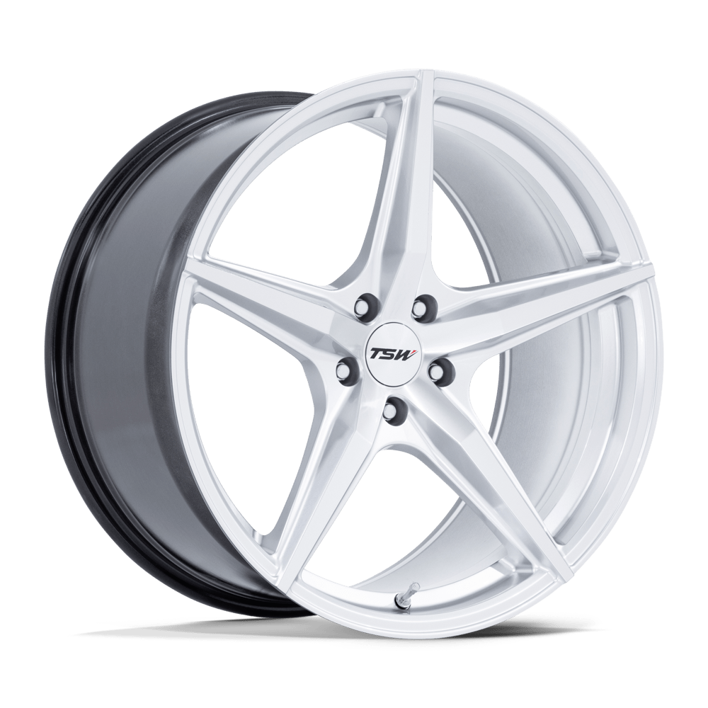 TSW TW007 Esprit 18x9.5 Hyper Silver w/Machined Face 40mm ET 72.56mm CB 5x114.3