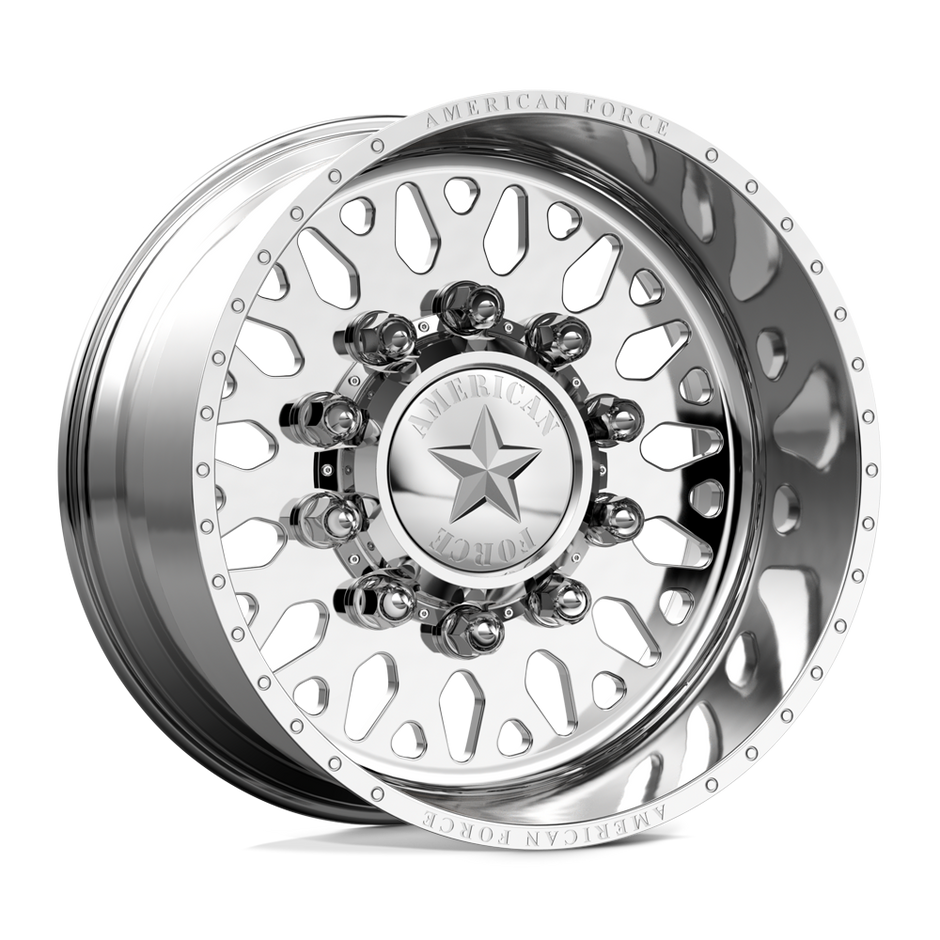 American Force Evo SD forged wheels in polished finish, three-quarter view