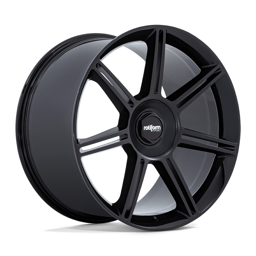 Rotiform FRA 22x12 Gloss Black w/Matte Black Spokes 60mm ET 71.5mm CB 5x130