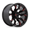Fuel Wheels D823 Flame 20x10 Gloss Black Milled w/Candy Red -18mm ET 125.1mm CB 8x170