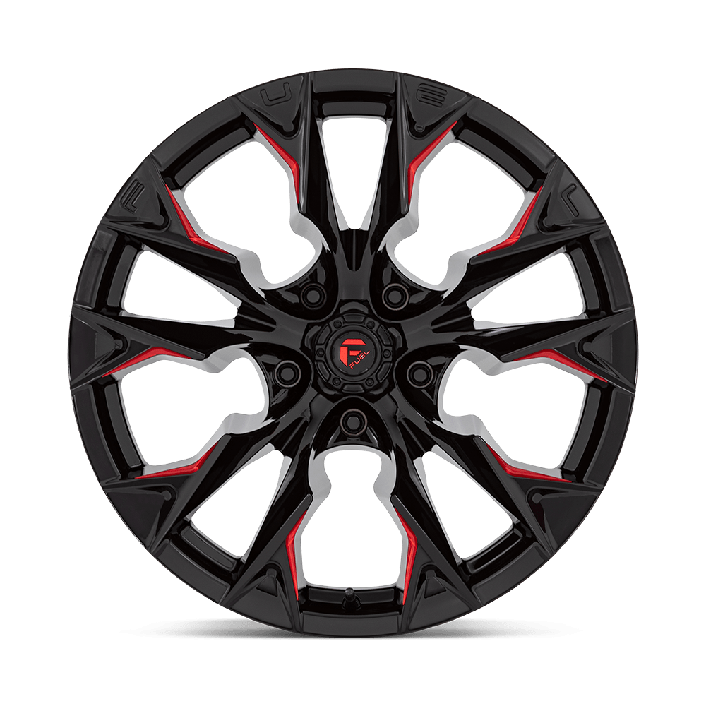Fuel Wheels D823 Flame 20x10 Gloss Black Milled w/Candy Red -18mm ET 125.1mm CB 8x170