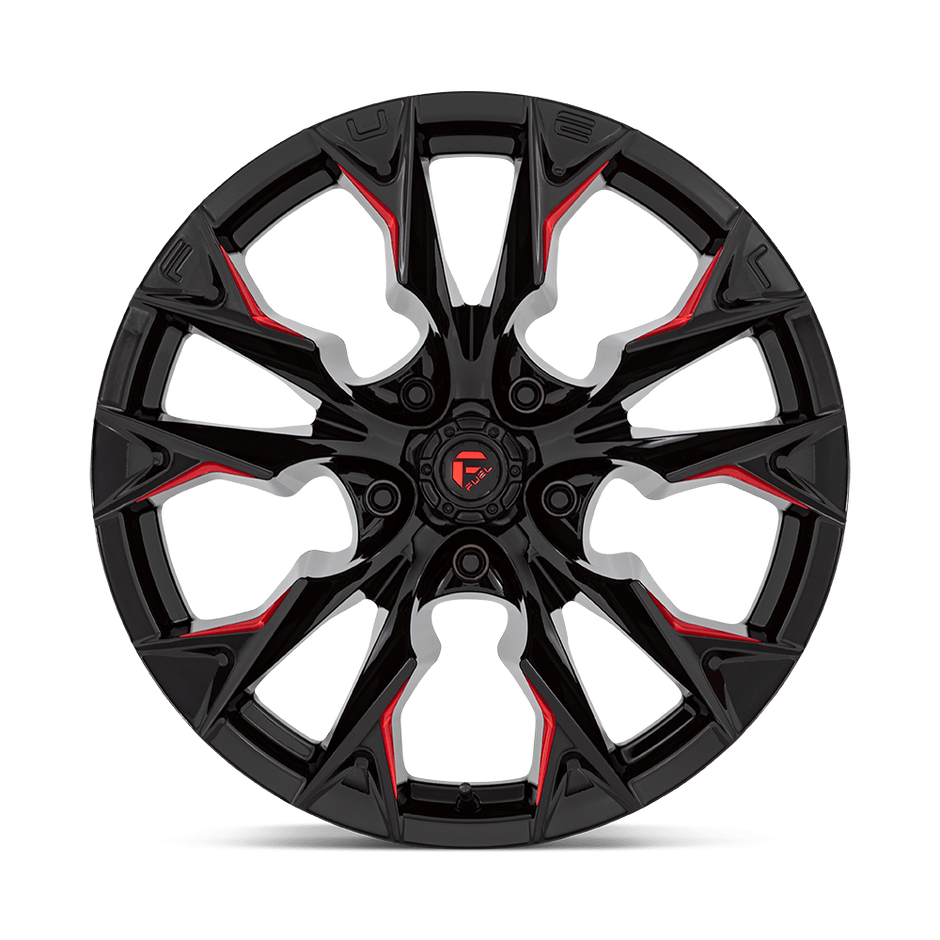Fuel Wheels D823 Flame 20x10 Gloss Black Milled w/Candy Red -18mm ET 125.1mm CB 8x170