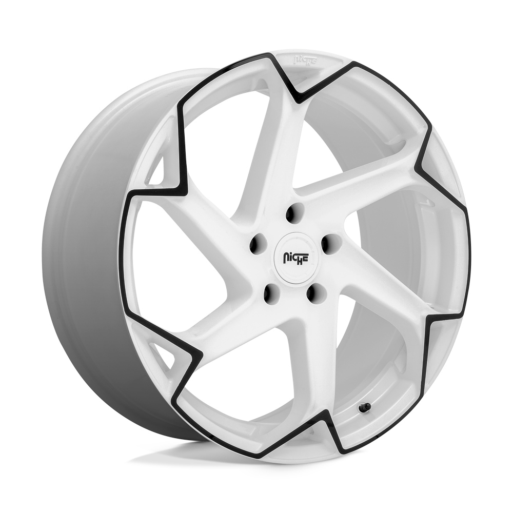 Niche M257 Flash 20x10.5 Gloss White w/Black 35mm ET 72.56mm CB 5x120