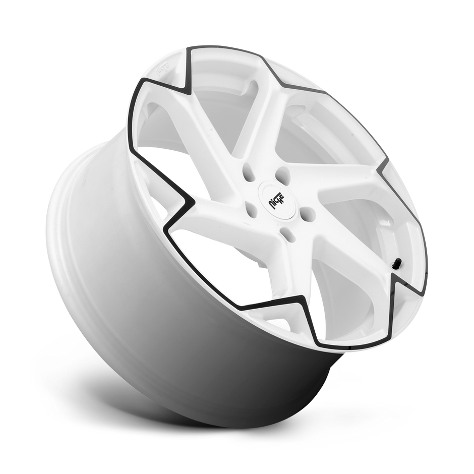 Niche M257 Flash 20x10.5 Gloss White w/Black 35mm ET 72.56mm CB 5x120
