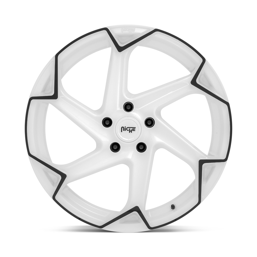 Niche M257 Flash 20x10.5 Gloss White w/Black 35mm ET 72.56mm CB 5x120