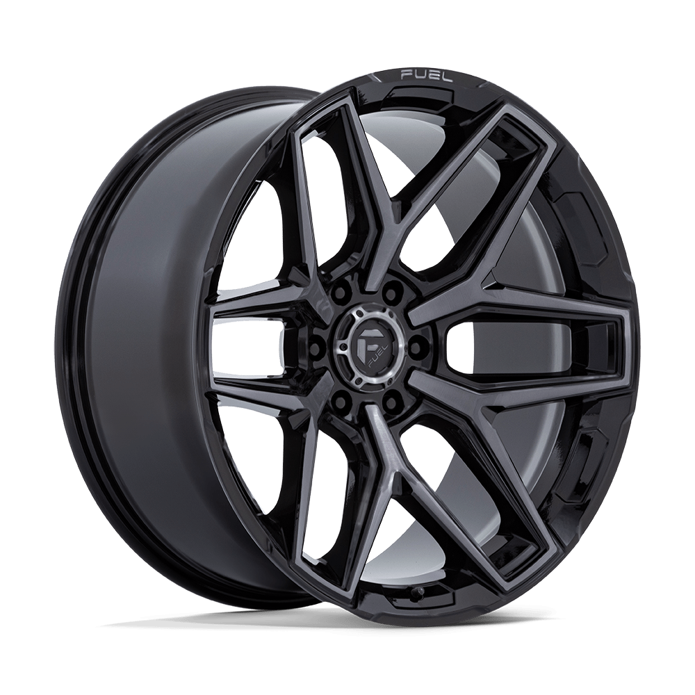 Fuel Wheels Flux 17x9 Gloss Black & Brushed Face w/Gray DDT 1mm ET 71.5mm CB 5x127