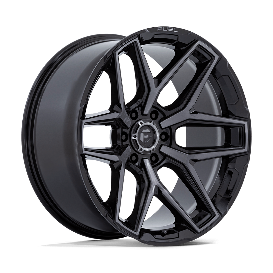 Fuel Wheels Flux 17x9 Gloss Black & Brushed Face w/Gray DDT 1mm ET 71.5mm CB 5x127