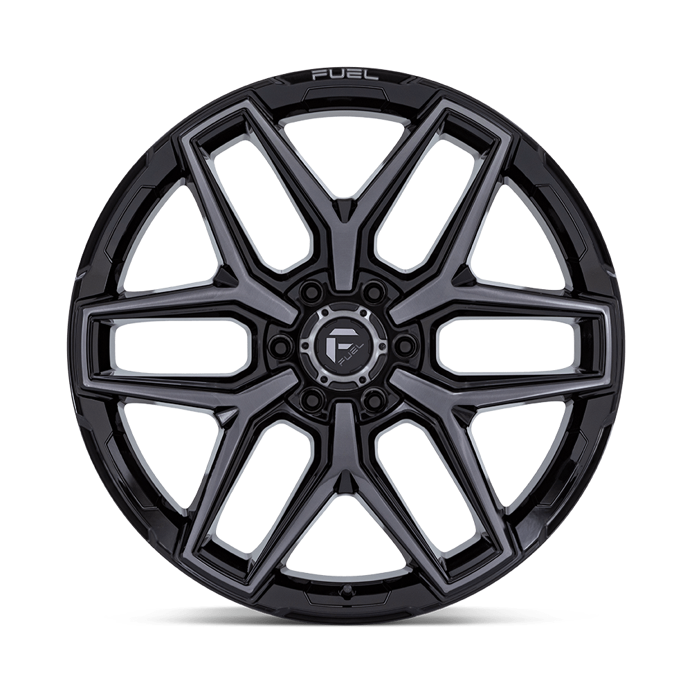 Fuel Wheels Flux 17x9 Gloss Black & Brushed Face w/Gray DDT 1mm ET 71.5mm CB 5x127