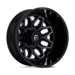 Fuel Wheels D875 Flux Dually 20x8.25 Gloss Black & Brushed Face w/Gray DDT -246mm ET 154.3mm CB 8x210