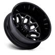Fuel Wheels D875 Flux Dually 20x8.25 Gloss Black & Brushed Face w/Gray DDT -246mm ET 154.3mm CB 8x210