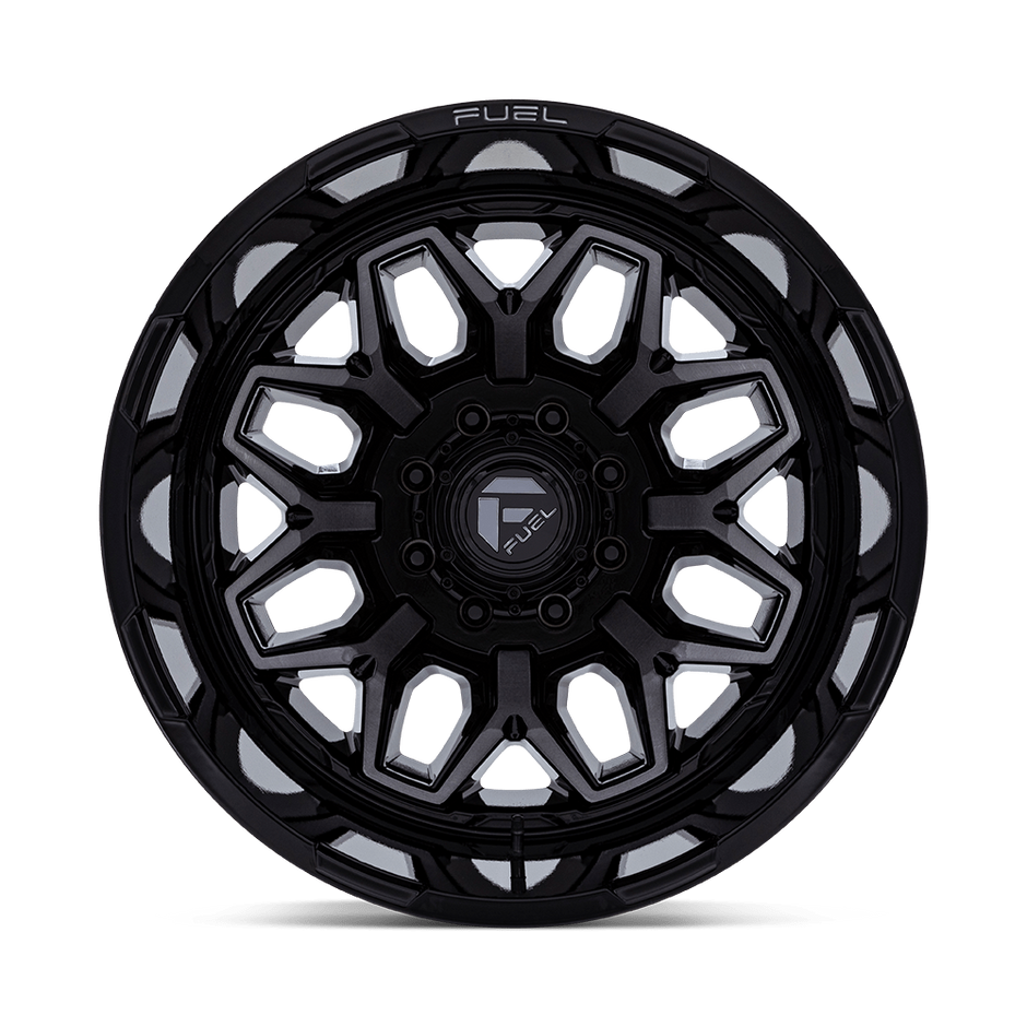 Fuel Wheels D875 Flux Dually 20x8.25 Gloss Black & Brushed Face w/Gray DDT -246mm ET 154.3mm CB 8x210