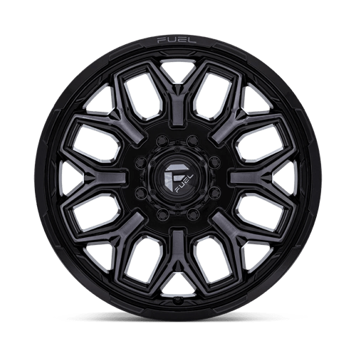 Fuel Wheels D875 Flux Dually-Front 22x8.25 Gloss Black & Brushed Face w/Gray DDT 104mm ET 117mm CB 8x165.1