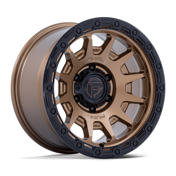 Fuel Wheels FC884 Fortress 17x8.5 Matte Bronze w/Gloss Black Lip 0mm ET 71.5mm CB 5x127