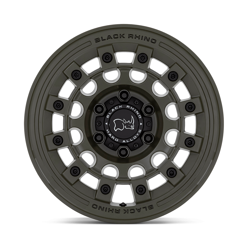 Black Rhino Hard Alloys Fuji 17x8 Olive Drab Green 30mm ET 72.56mm CB 5x114.3