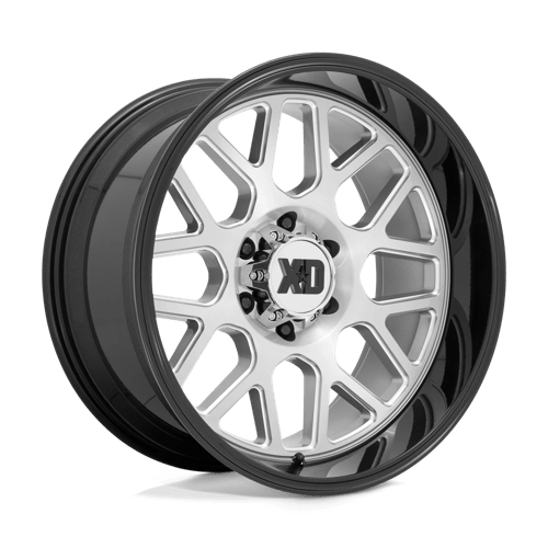 XD Wheels XD849 Grenade II 20x10 Brushed Milled w/Gloss Black Lip -18mm ET 71.5mm CB 5x127 wheel