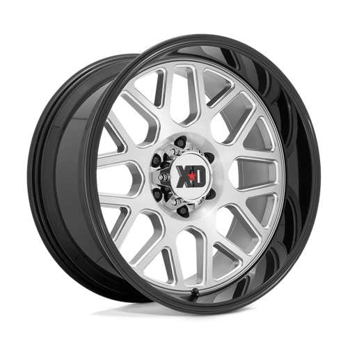 XD Wheels XD849 Grenade II 24x12 Brushed Milled w/Gloss Black Lip -44mm ET 106.1mm CB 6x139.7 wheel