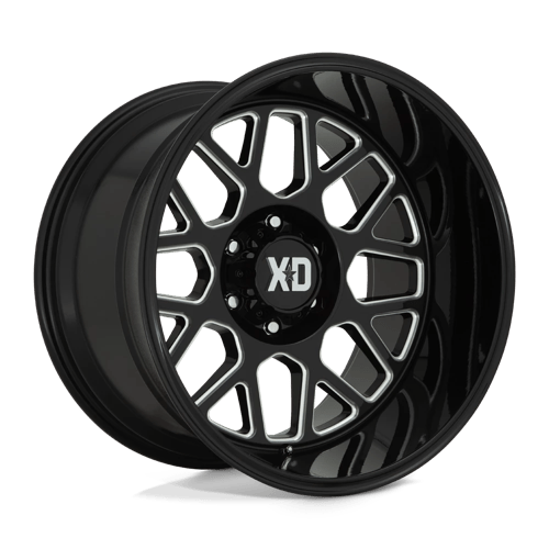 XD Wheels XD849 Grenade II 20x10 Gloss Black Milled -18mm ET 106.1mm CB 6x139.7 wheel