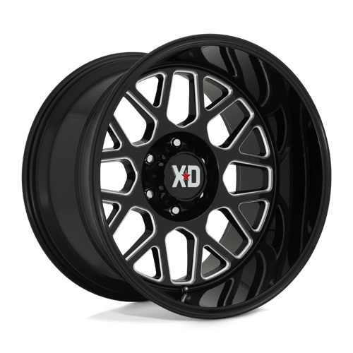 XD Wheels XD849 Grenade II 20x10 Gloss Black Milled -18mm ET 106.1mm CB 6x139.7 wheel