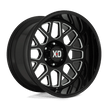 XD Wheels XD849 Grenade II 20x10 Gloss Black Milled -18mm ET 106.1mm CB 6x139.7 wheel