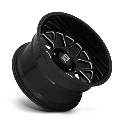 XD Wheels XD849 Grenade II 20x10 Gloss Black Milled -18mm ET 106.1mm CB 6x139.7 wheel