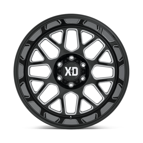 XD Wheels XD849 Grenade II 20x10 Gloss Black Milled -18mm ET 106.1mm CB 6x139.7 wheel