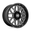 XD Wheels XD849 Grenade II 22x12 Gloss Black Milled -44mm ET 125.1mm CB 8x165.1 wheel