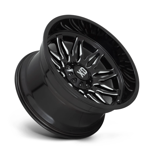 XD Wheels XD859 Gunner 20x10 Gloss Black Milled -18mm ET 106.1mm CB 6x135/6x139.7 wheel