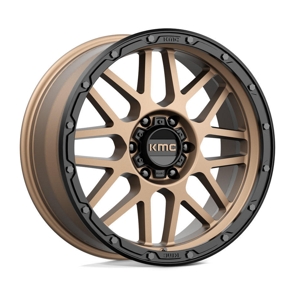 KMC Wheels KM535 Grenade Off-road 20x9 Matte Bronze w/Matte Black Lip 18mm ET 106.1mm CB 6x139.7