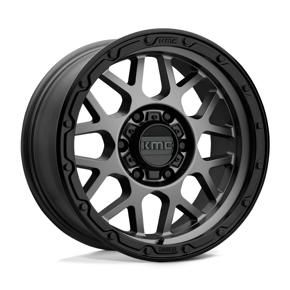 KMC Wheels KM535 Grenade Off-road 20x9 Matte Gray w/Matte Black Lip 18mm ET 71.5mm CB 5x127