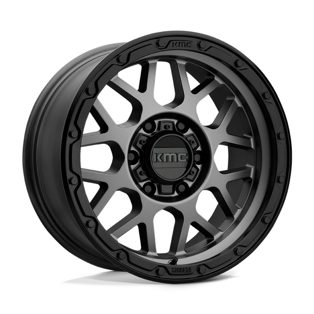 KMC Wheels KM535 Grenade Off-road 20x9 Matte Gray w/Matte Black Lip 18mm ET 71.5mm CB 5x127