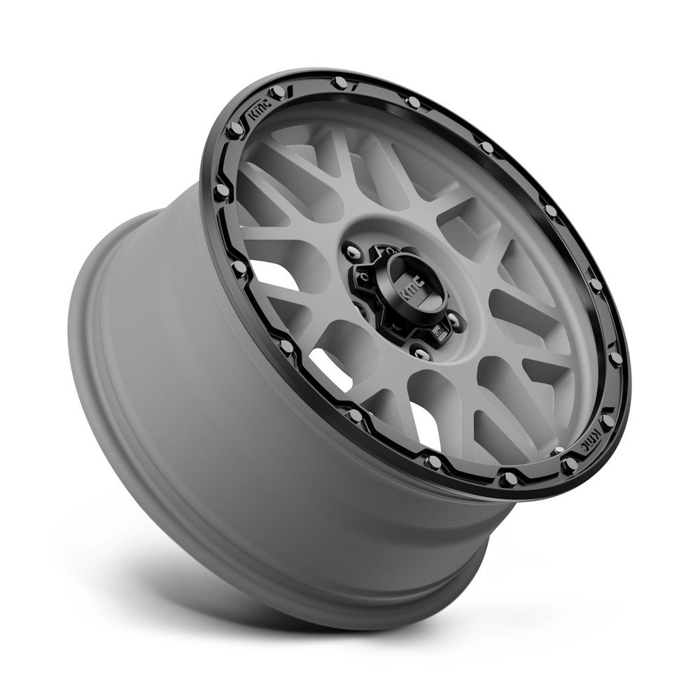 KMC Wheels KM535 Grenade Off-road 20x9 Matte Gray w/Matte Black Lip 18mm ET 71.5mm CB 5x127