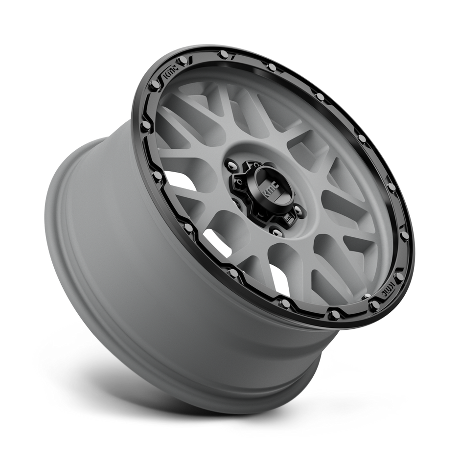 KMC Wheels KM535 Grenade Off-road 20x9 Matte Gray w/Matte Black Lip 18mm ET 71.5mm CB 5x127