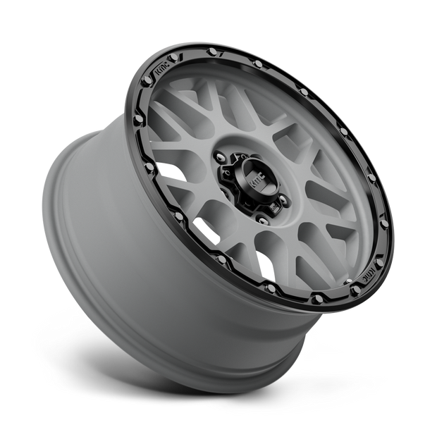KMC Wheels KM535 Grenade Off-road 20x9 Matte Gray w/Matte Black Lip 18mm ET 71.5mm CB 5x127