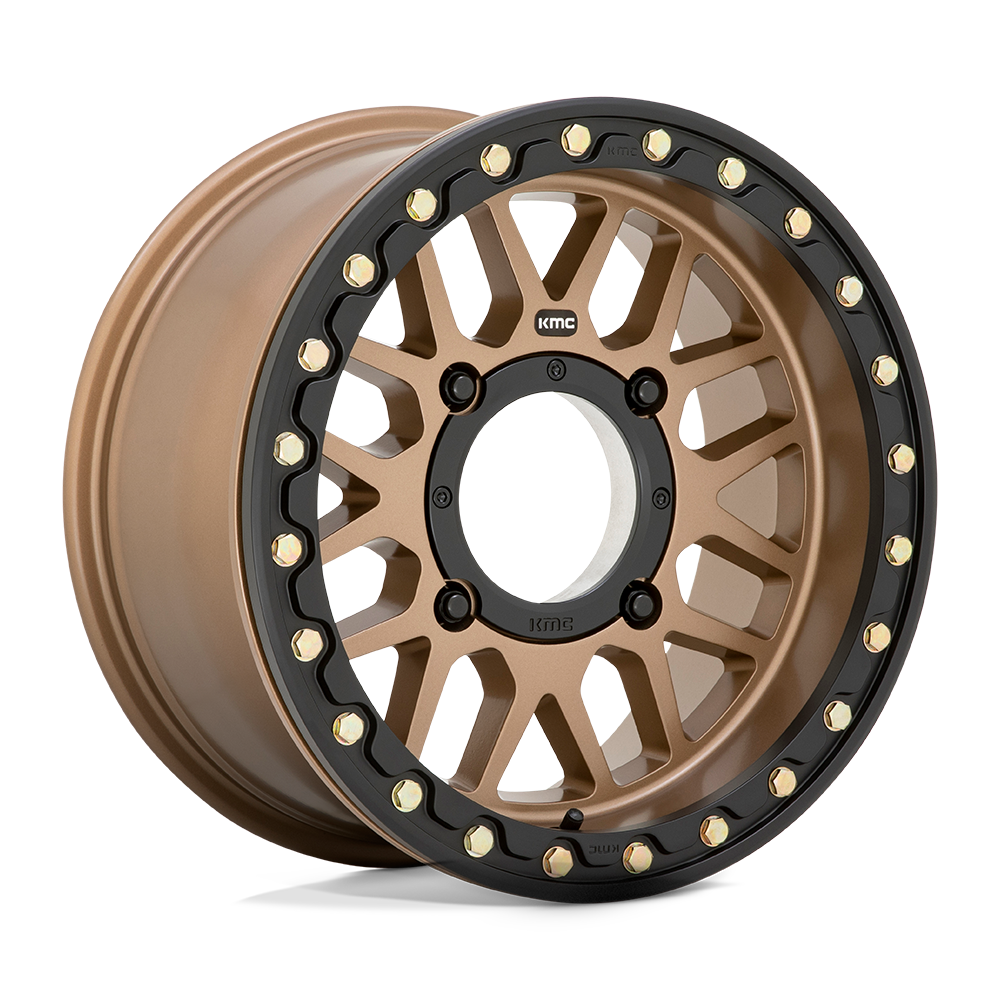 KMC Wheels KS235 Grenade Beadlock 15x6 Satin Bronze 38mm ET 132mm CB 4x156