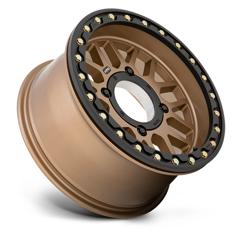 KMC Wheels KS235 Grenade Beadlock 15x6 Satin Bronze 38mm ET 132mm CB 4x156