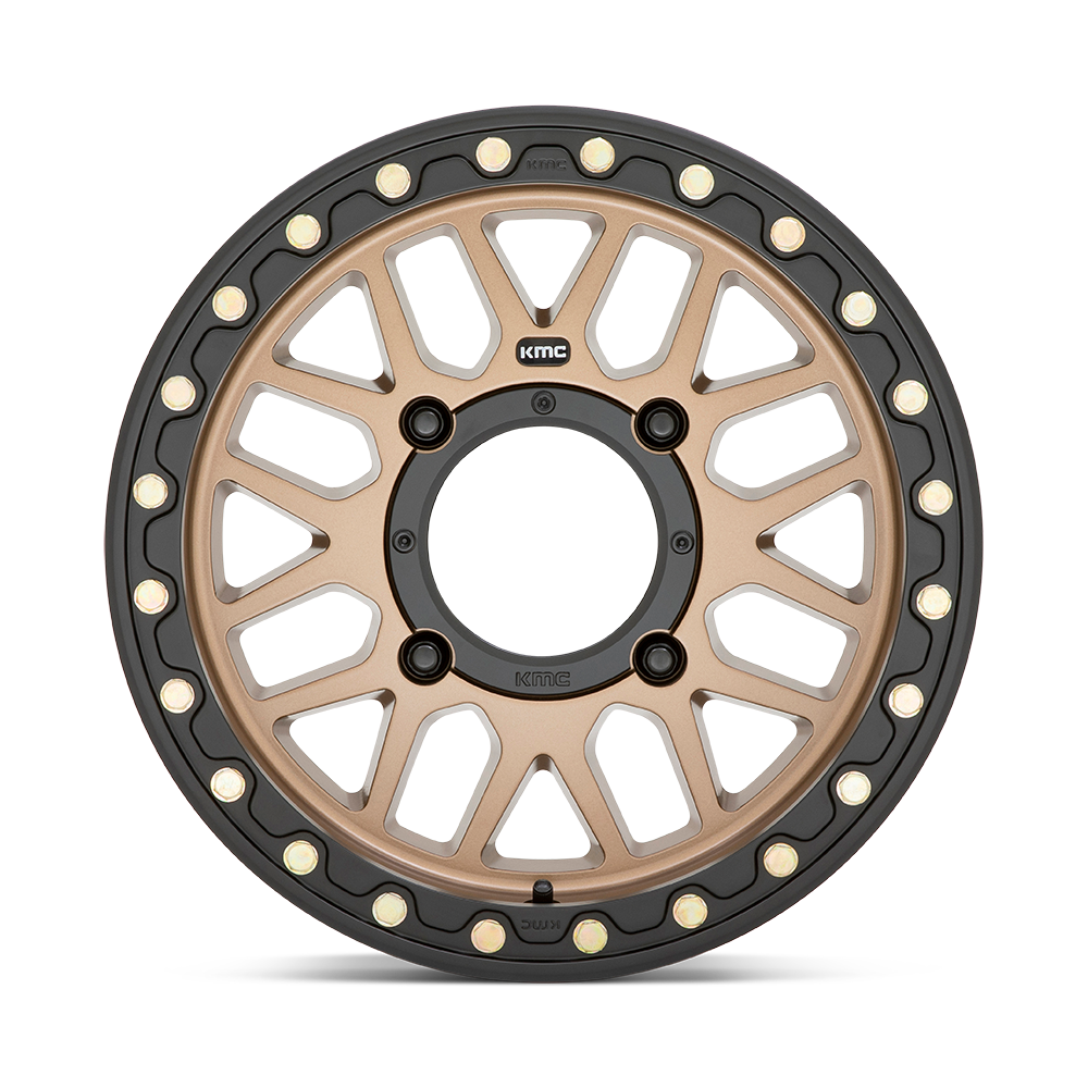 KMC Wheels KS235 Grenade Beadlock 15x6 Satin Bronze 38mm ET 132mm CB 4x156