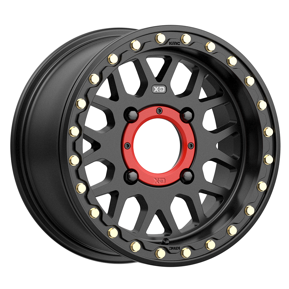 KMC Wheels KS235 Grenade Beadlock 15x7 Satin Black 10mm ET 112.1mm CB 4x137