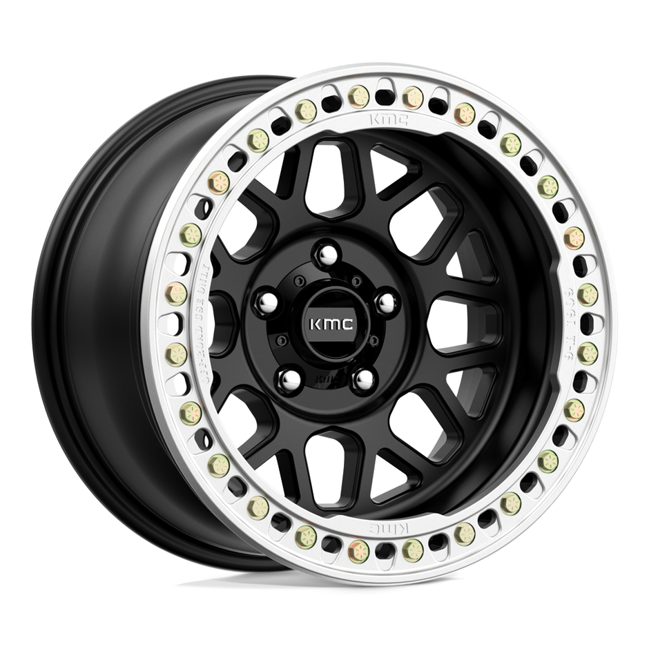 KMC Wheels KM235 Grenade Crawl Beadlock 17x8.5 Satin Black 0mm ET 108mm CB 6x165.1