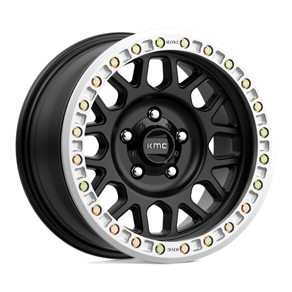 KMC Wheels KM234 Grenade Desert Beadlock 17x8.5 Satin Black 0mm ET 108mm CB 6x165.1