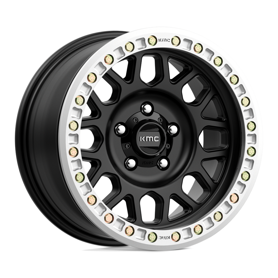 KMC Wheels KM234 Grenade Desert Beadlock 17x8.5 Satin Black 0mm ET 108mm CB 6x165.1