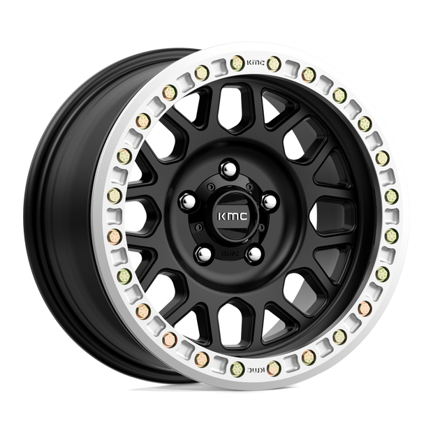 KMC Wheels KM234 Grenade Desert Beadlock 17x8.5 Satin Black 0mm ET 108mm CB 6x165.1