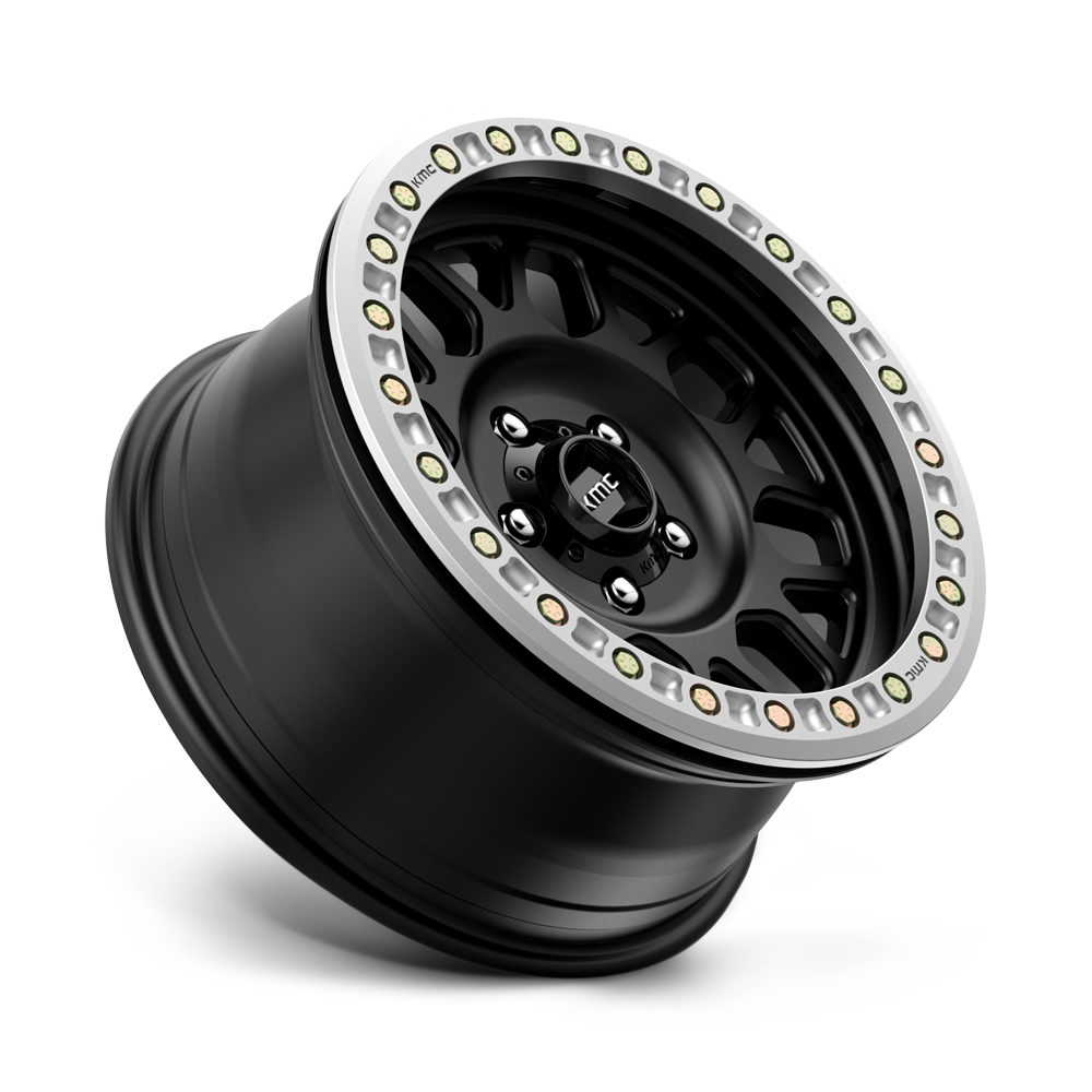 KMC Wheels KM234 Grenade Desert Beadlock 17x8.5 Satin Black 0mm ET 108mm CB 6x165.1
