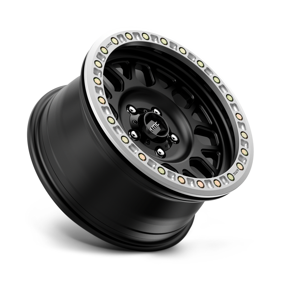 KMC Wheels KM234 Grenade Desert Beadlock 17x8.5 Satin Black 0mm ET 108mm CB 6x165.1
