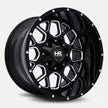 Hardrock Offroad Gunner 20x10 Gloss Black Milled -19mm ET 87mm CB 5x127/5x139.7 wheel