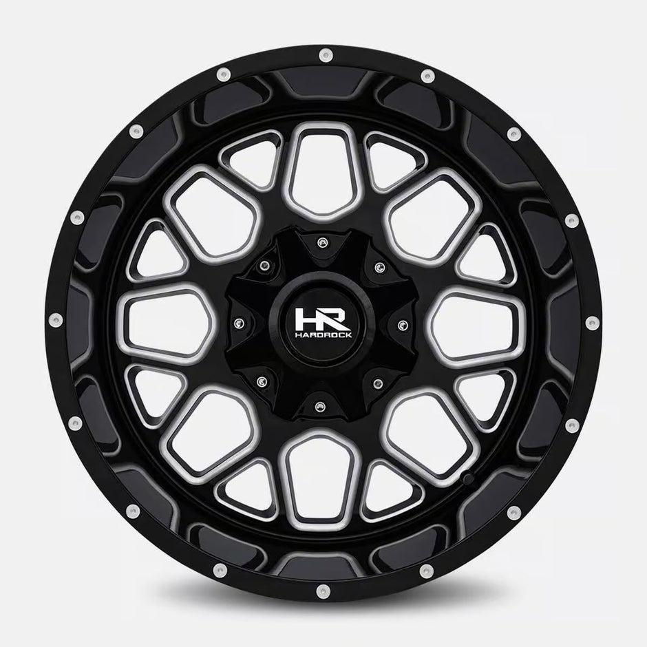 Hardrock Offroad Gunner 20x9 Gloss Black Milled wheel