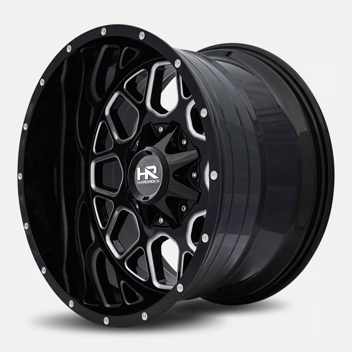 Hardrock Offroad Gunner 20x12 Gloss Black Milled -44mm ET 110.3mm CB 5x150/5x139.7 wheel