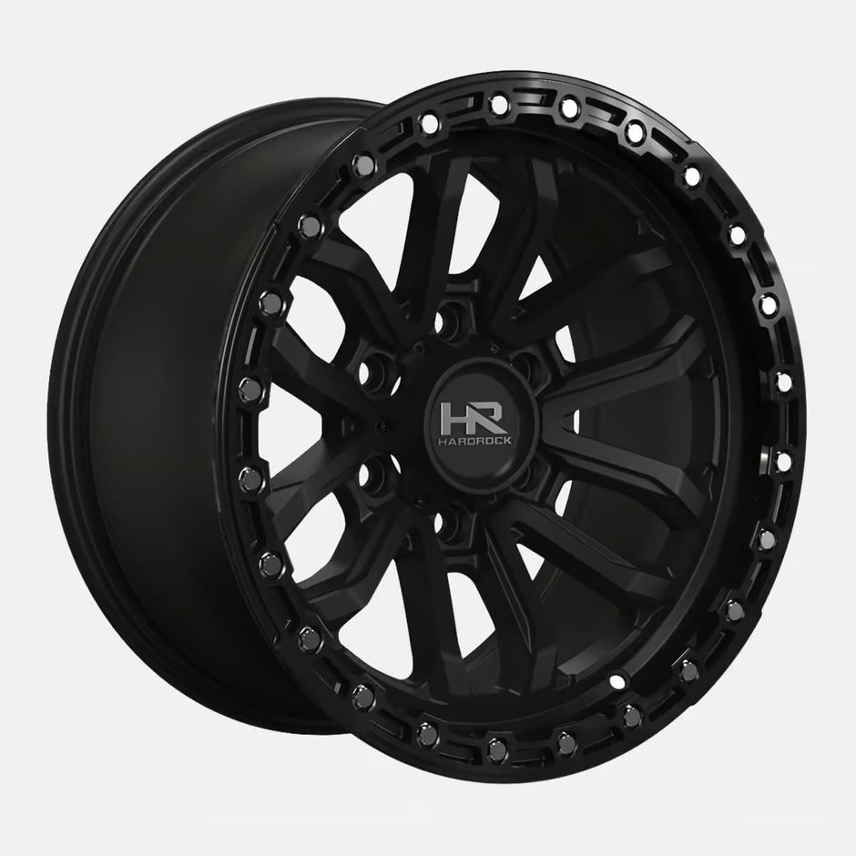 Hardrock Offroad H112 20x10 Satin Black-Gloss Black B/L -19mm ET 87.1mm CB 6x135 wheel